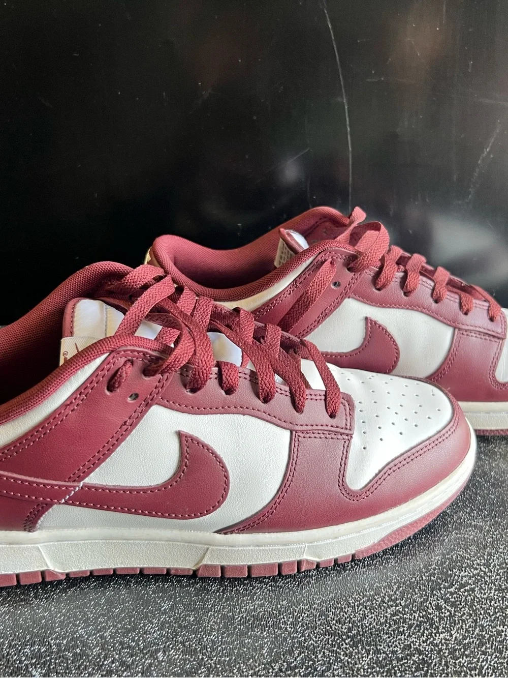 Nike Men’s Low-Top Sneakers in Burgundy and White